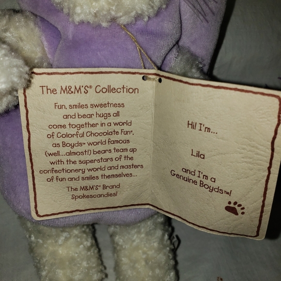 Vintage M&M's Plush Bunny - Purple and Cream With Green Logo - Picture 4 of 9